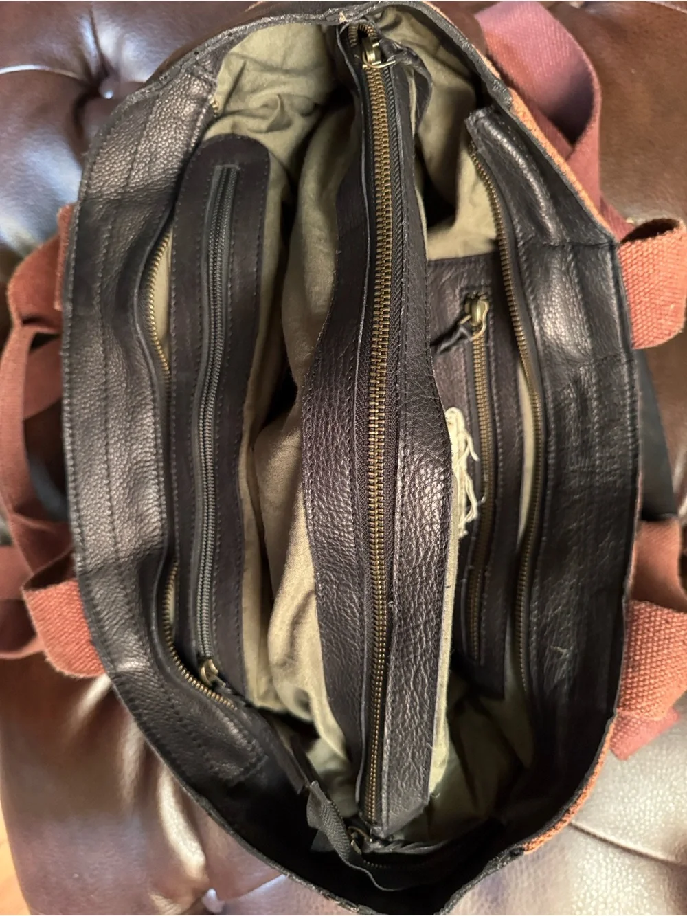 Unisex Multicolor Convertible Leather Bag